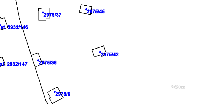 Parcela st. 2975/42 v KÚ Lančov, Katastrální mapa