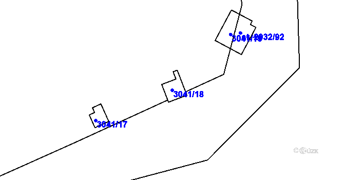 Parcela st. 3041/18 v KÚ Lančov, Katastrální mapa