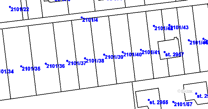 Parcela st. 2101/39 v KÚ Lančov, Katastrální mapa