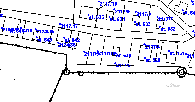 Parcela st. 2117/18 v KÚ Lančov, Katastrální mapa