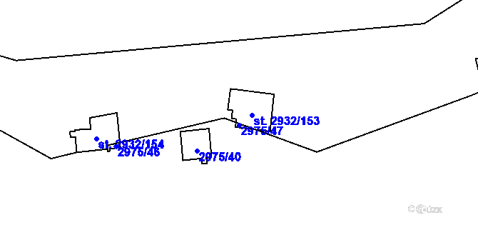 Parcela st. 2975/47 v KÚ Lančov, Katastrální mapa
