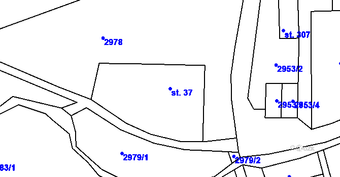 Parcela st. 37 v KÚ Horní Lánov, Katastrální mapa