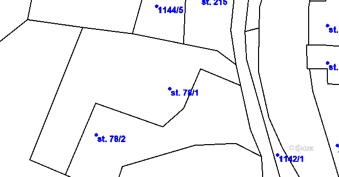Parcela st. 78/1 v KÚ Horní Lánov, Katastrální mapa