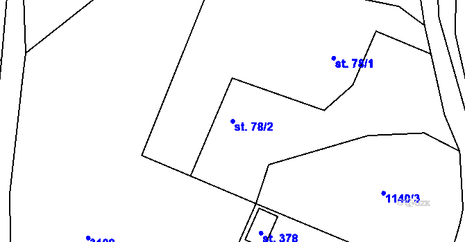 Parcela st. 78/2 v KÚ Horní Lánov, Katastrální mapa