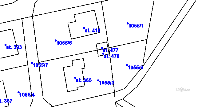 Parcela st. 478 v KÚ Prostřední Lánov, Katastrální mapa