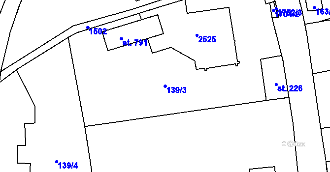 Parcela st. 139/3 v KÚ Prostřední Lánov, Katastrální mapa