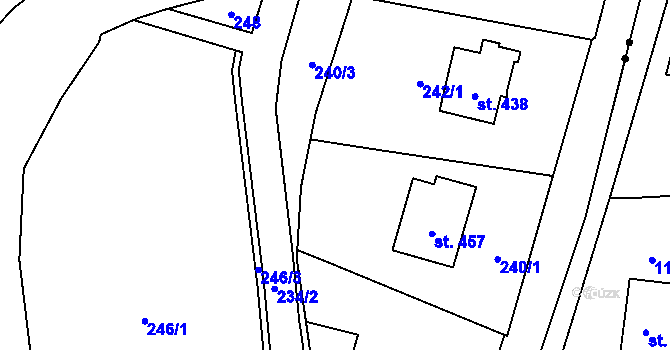 Parcela st. 240/6 v KÚ Prostřední Lánov, Katastrální mapa