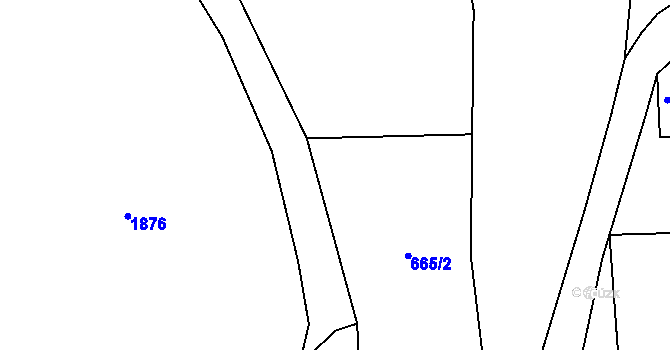 Parcela st. 665/3 v KÚ Prostřední Lánov, Katastrální mapa
