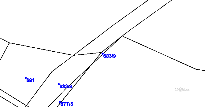 Parcela st. 683/9 v KÚ Prostřední Lánov, Katastrální mapa