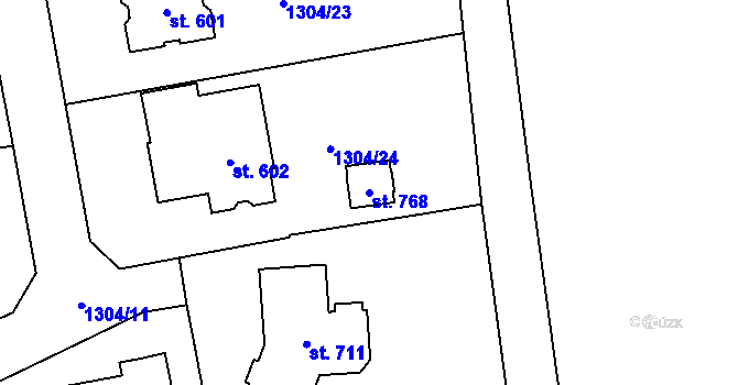 Parcela st. 768 v KÚ Prostřední Lánov, Katastrální mapa