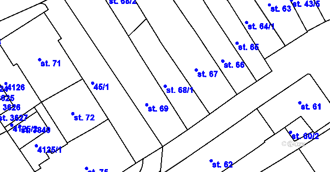 Parcela st. 68/1 v KÚ Lanškroun, Katastrální mapa