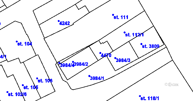 Parcela st. 112/2 v KÚ Lanškroun, Katastrální mapa