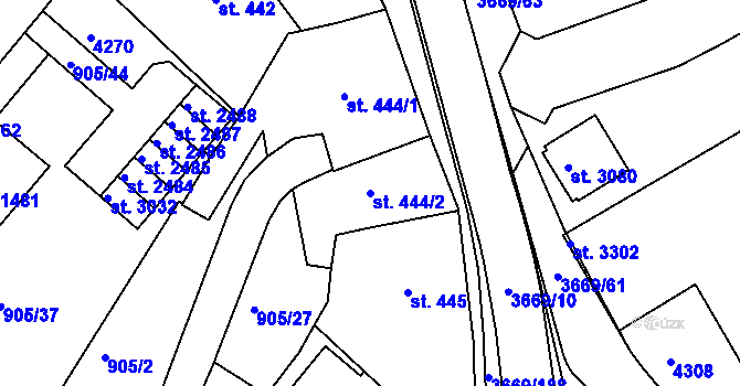 Parcela st. 444/2 v KÚ Lanškroun, Katastrální mapa