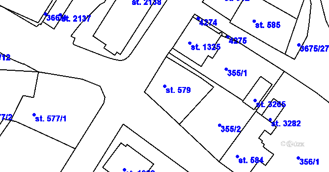 Parcela st. 579 v KÚ Lanškroun, Katastrální mapa