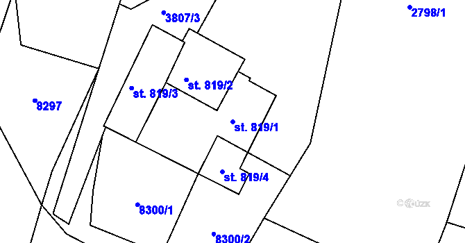 Parcela st. 819/1 v KÚ Lanškroun, Katastrální mapa