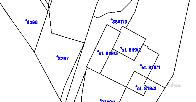 Parcela st. 819/3 v KÚ Lanškroun, Katastrální mapa