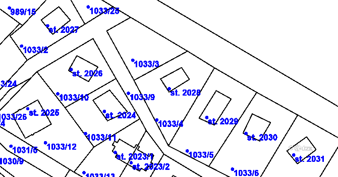 Parcela st. 2028 v KÚ Lanškroun, Katastrální mapa