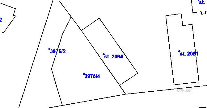 Parcela st. 2094 v KÚ Lanškroun, Katastrální mapa