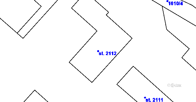 Parcela st. 2112 v KÚ Lanškroun, Katastrální mapa