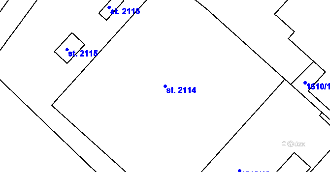 Parcela st. 2114 v KÚ Lanškroun, Katastrální mapa