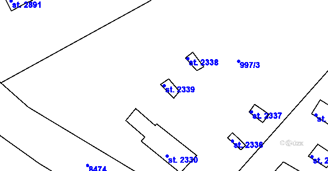 Parcela st. 2339 v KÚ Lanškroun, Katastrální mapa