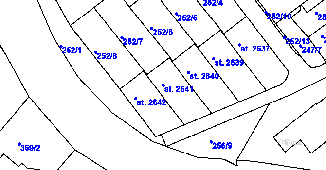 Parcela st. 2641 v KÚ Lanškroun, Katastrální mapa