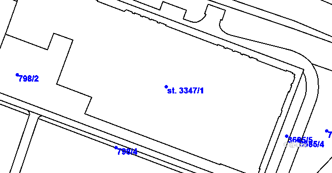 Parcela st. 3347/1 v KÚ Lanškroun, Katastrální mapa
