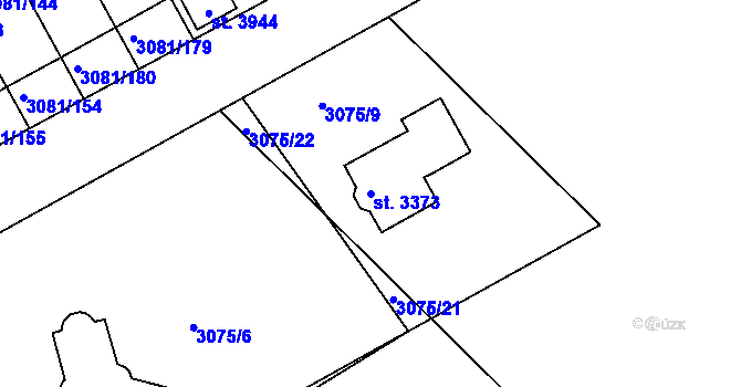 Parcela st. 3373 v KÚ Lanškroun, Katastrální mapa