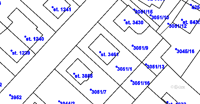 Parcela st. 3461 v KÚ Lanškroun, Katastrální mapa