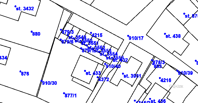 Parcela st. 3554 v KÚ Lanškroun, Katastrální mapa