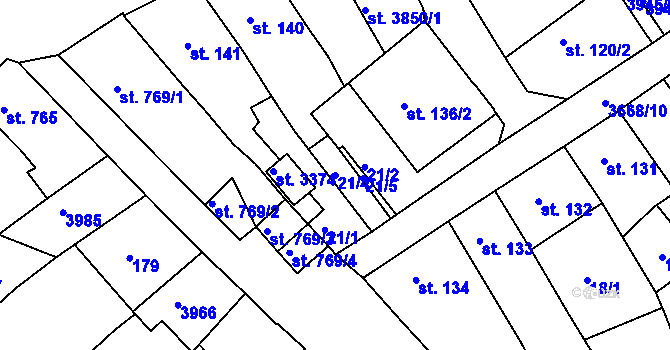 Parcela st. 21/4 v KÚ Lanškroun, Katastrální mapa