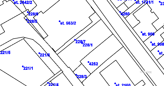 Parcela st. 228/1 v KÚ Lanškroun, Katastrální mapa