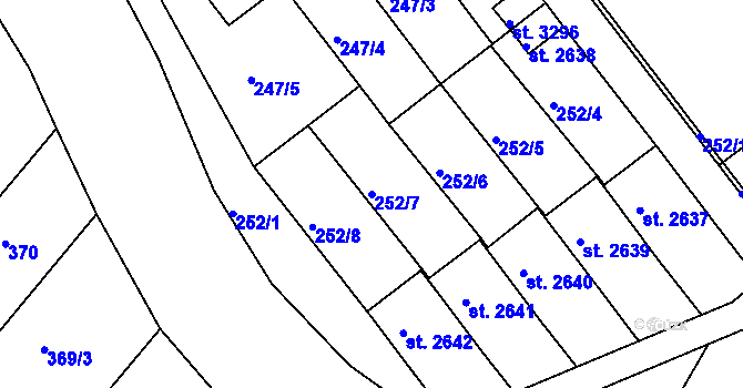Parcela st. 252/7 v KÚ Lanškroun, Katastrální mapa