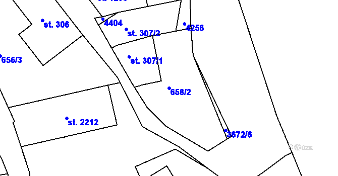 Parcela st. 658/2 v KÚ Lanškroun, Katastrální mapa