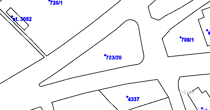 Parcela st. 723/20 v KÚ Lanškroun, Katastrální mapa