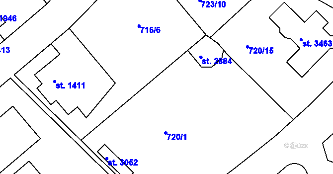 Parcela st. 723/24 v KÚ Lanškroun, Katastrální mapa