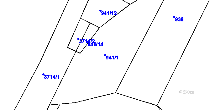 Parcela st. 941/1 v KÚ Lanškroun, Katastrální mapa