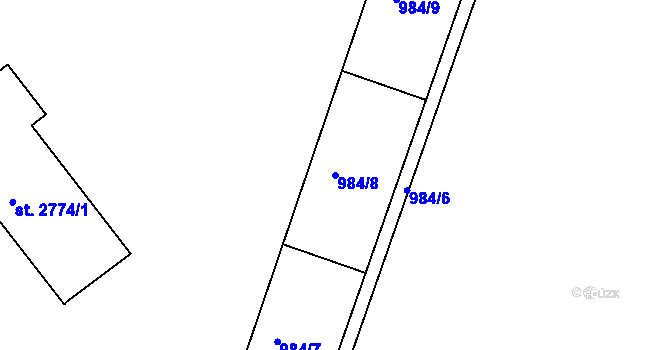 Parcela st. 984/8 v KÚ Lanškroun, Katastrální mapa