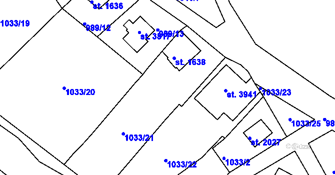 Parcela st. 989/14 v KÚ Lanškroun, Katastrální mapa