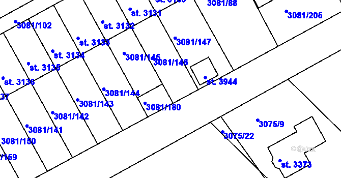 Parcela st. 3081/179 v KÚ Lanškroun, Katastrální mapa