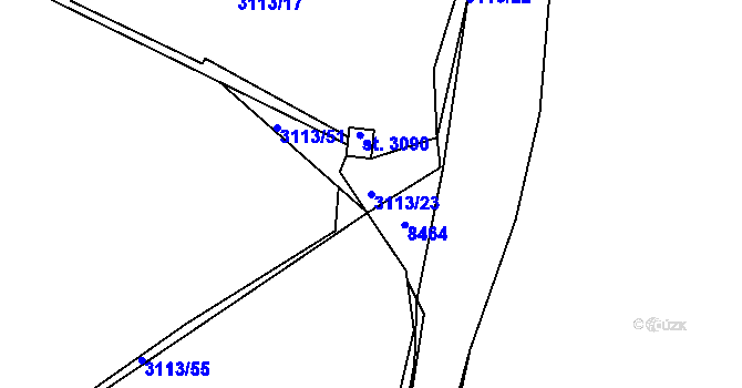 Parcela st. 3113/23 v KÚ Lanškroun, Katastrální mapa