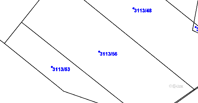 Parcela st. 3113/56 v KÚ Lanškroun, Katastrální mapa