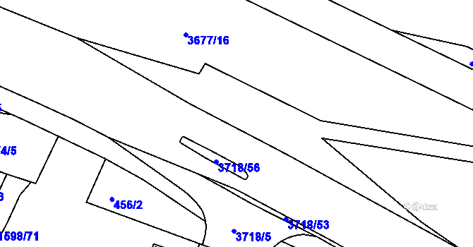 Parcela st. 3718/6 v KÚ Lanškroun, Katastrální mapa