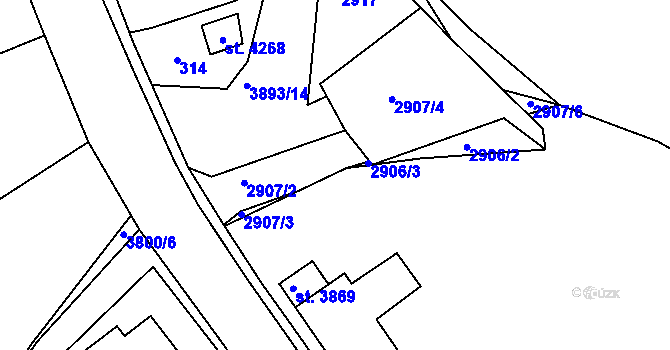 Parcela st. 3833/15 v KÚ Lanškroun, Katastrální mapa