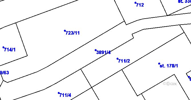 Parcela st. 3891/4 v KÚ Lanškroun, Katastrální mapa