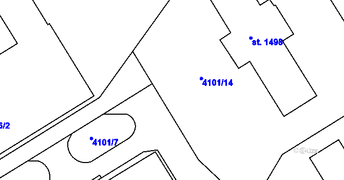 Parcela st. 4101/5 v KÚ Lanškroun, Katastrální mapa