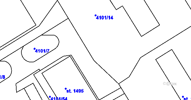 Parcela st. 4101/6 v KÚ Lanškroun, Katastrální mapa