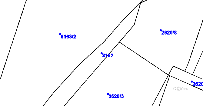 Parcela st. 8162 v KÚ Lanškroun, Katastrální mapa