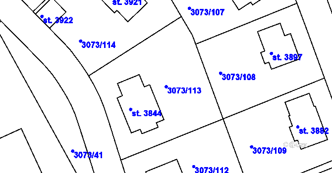 Parcela st. 3073/113 v KÚ Lanškroun, Katastrální mapa