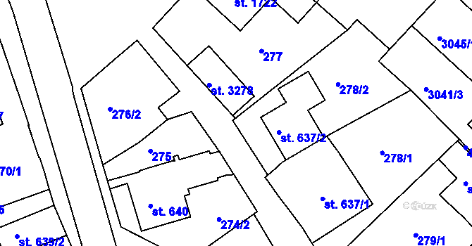 Parcela st. 3669/128 v KÚ Lanškroun, Katastrální mapa